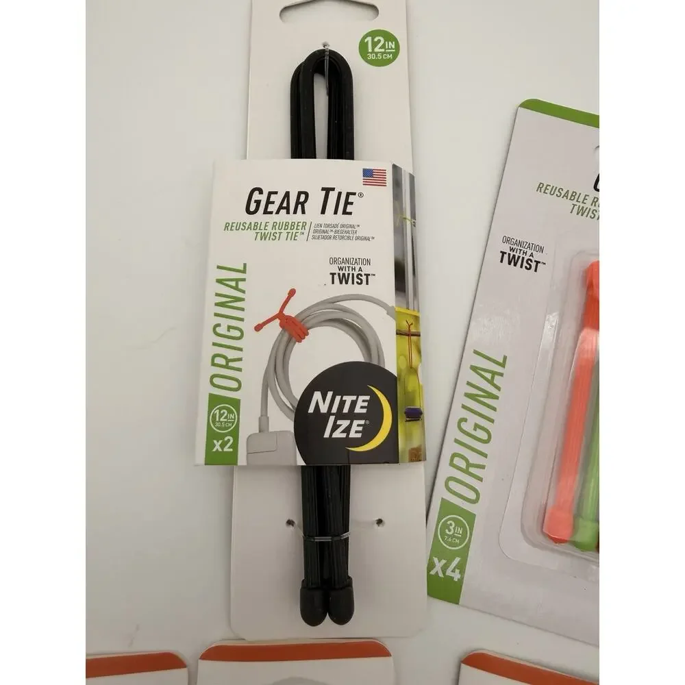 Nite Ize Gear Tie & Carabiner Lot S-Biner SlideLock 10pc NIP